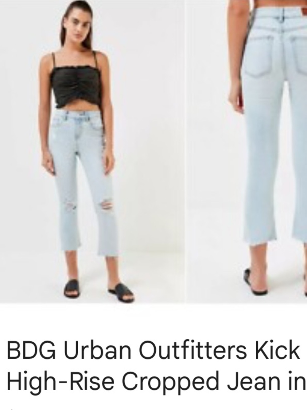 BDG Kick Flare High-Rise Cropped Jeans Blue Waist 27